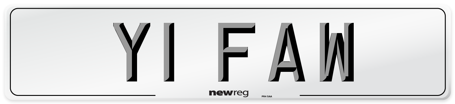 Y1 FAW Number Plate from New Reg